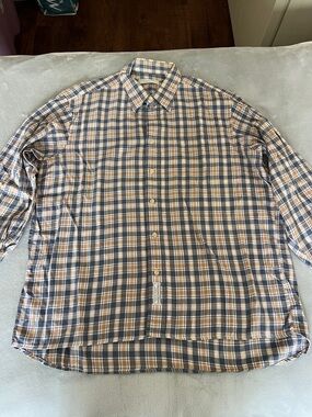 Vintage Christian Dior chemises button down long sleeve collared plaid shirt XL